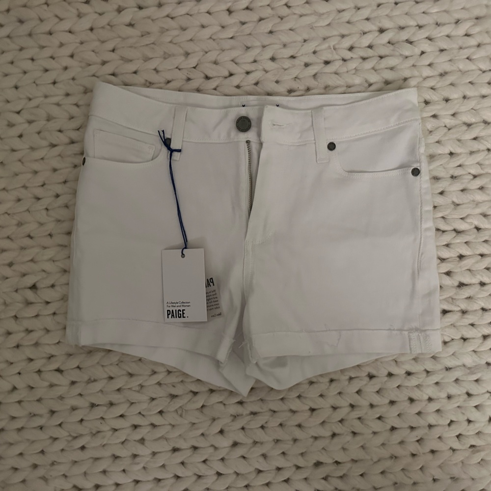 Super cute white Jean shorts by Paige